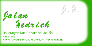 jolan hedrich business card